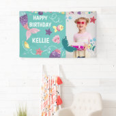 海女の下の人魚の誕生日写真の背景 横断幕 (インサイチュ)