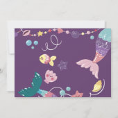 海女の下の人魚の誕生日写真ピンク 招待状 (裏面)