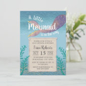 海女の下の人魚の赤ちゃんシャワー 招待状 (スタンド正面)