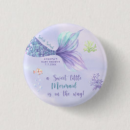 海女の下の人魚の赤ちゃんシャワー 缶バッジ