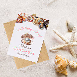 海女の子のベビーシャワーの下の小さな真珠 サンキューカード