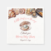 海女の子のベビーシャワーの下の小さな真珠 スタンダードカクテルナプキン (正面)