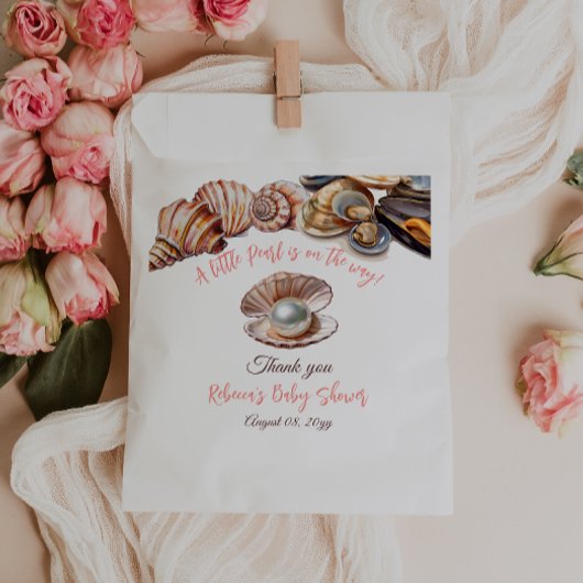 海女の子のベビーシャワーの下の小さな真珠 フェイバーバッグ
