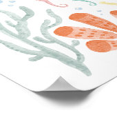 海女の子の下で赤ちゃんシャワー歓迎のサイン ポスター (角)