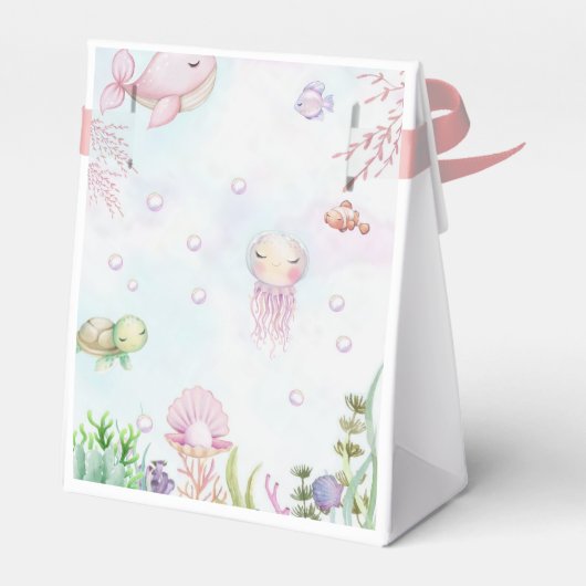 海女の子の赤ちゃんシャワーお願いボックスの下 フェイバーボックス (裏面サイド)