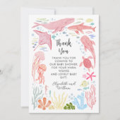 海女の赤ちゃんシャワーの下で サンキューカード (正面)