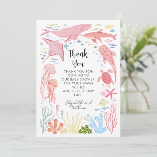 海女の赤ちゃんシャワーの下で サンキューカード (スタンド正面)