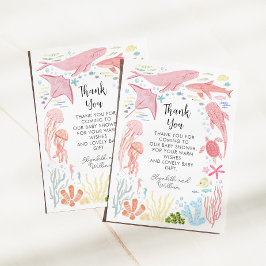 海女の赤ちゃんシャワーの下で サンキューカード