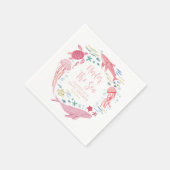 海女の赤ちゃんシャワーの下で スタンダードカクテルナプキン (角)