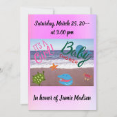 海女の赤ちゃんシャワーの下で 招待状 (正面)