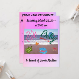 海女の赤ちゃんシャワーの下で 招待状