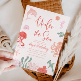 海女の赤ちゃんシャワーの下で 招待状