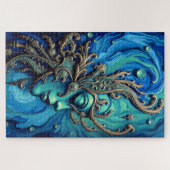 海女神：神秘的なアールヌーボー顔 ジグソーパズル (横)