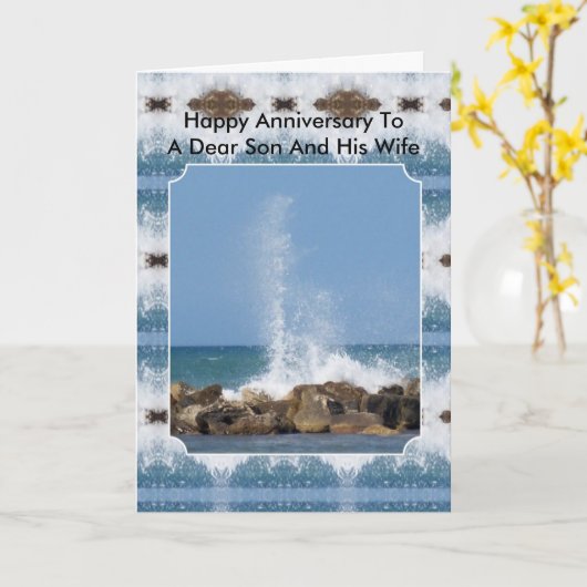 海妻パーソナライズされた結婚周年記念 カード (黄色い花)