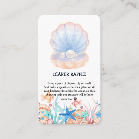 海威厳のあるの赤ちゃんシャワーの下の真珠 エンクロージャーカード (正面)