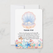 海威厳のあるの赤ちゃんシャワーの下の真珠 サンキューカード (正面)