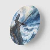 海威厳のあるを見下ろすハゲのワシ ラウンド壁時計 (傾斜)