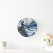 海威厳のあるを見下ろすハゲのワシ ラウンド壁時計 (ホーム)