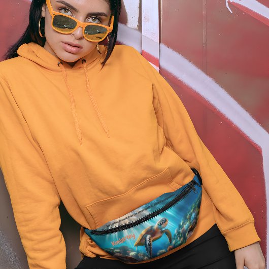 海威厳のあるウミガメ近くカラフルコーラルリーフ ファニーパック