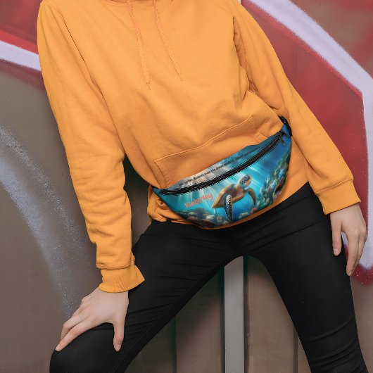 海威厳のあるウミガメ近くカラフルコーラルリーフ ファニーパック