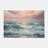海威厳のあるサンセット波水彩沿岸 ドアマット (正面)