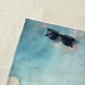 海威厳のあるサンセット波水彩沿岸 ビーチタオル (インサイチュ)