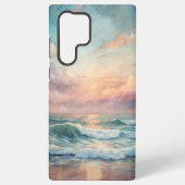 海威厳のあるサンセット波水彩沿岸 SAMSUNG GALAXYケース (裏面)
