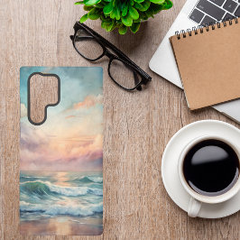 海威厳のあるサンセット波水彩沿岸 SAMSUNG GALAXY S22 ULTRAケース