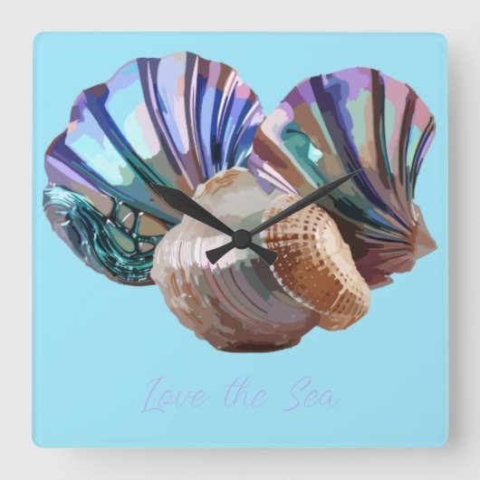 海宝石 スクエア壁時計 (正面)