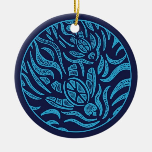 海家族のウミガメのオーナメント セラミックオーナメント (正面)