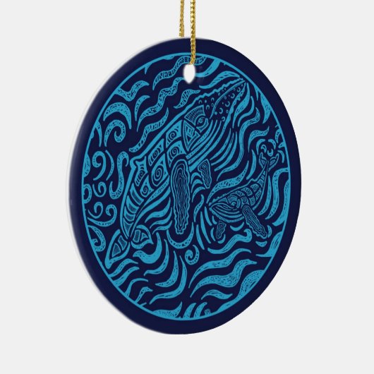 海家族のザトウクジラのオーナメント セラミックオーナメント (右)