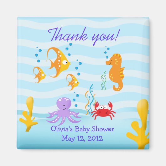 海寄りの磁石の下で海が揺れる マグネット (正面)