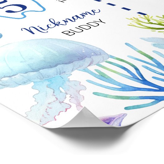 海少年キッド誕生日マイルストーンサイン ポスター (角)