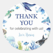 海少年誕生日シールパーティー ラウンドシール (正面)