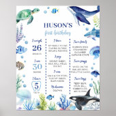 海少年誕生日マイルストーンサインポスター ポスター (正面)