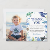 海少年誕生日写真サンキューカード サンキューカード (正面)