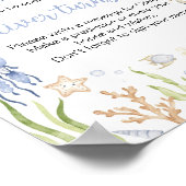 海少年誕生日時間カプセル標識 ポスター (角)