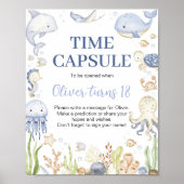 海少年誕生日時間カプセル標識 ポスター (正面)