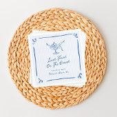 海岸お洒落でハンドドローされた青の最後のトースト スタンダードカクテルナプキン