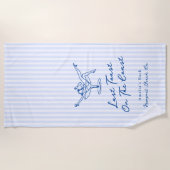 海岸お洒落でハンドドローされた青の最後のトースト ビーチタオル (正面)