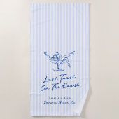 海岸お洒落でハンドドローされた青の最後のトースト ビーチタオル (正面)