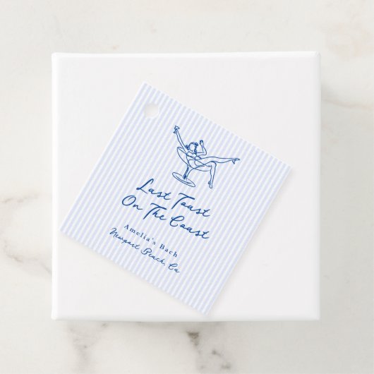 海岸お洒落でハンドドローされた青の最後のトースト フェイバータグ (インサイチュ)