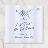 海岸お洒落でハンドドローされた青の最後のトースト フェイバータグ (裏面)