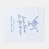 海岸お洒落でハンドドローされた青の最後のトースト フリースブランケット (正面(横))