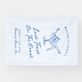 海岸お洒落でハンドドローされた青の最後のトースト 横断幕 (横)