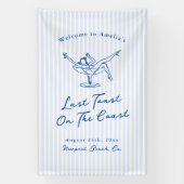 海岸お洒落でハンドドローされた青の最後のトースト 横断幕 (縦)