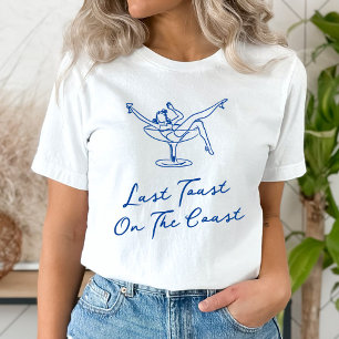 海岸お洒落でハンドドローされた青の最後のトースト Tシャツ