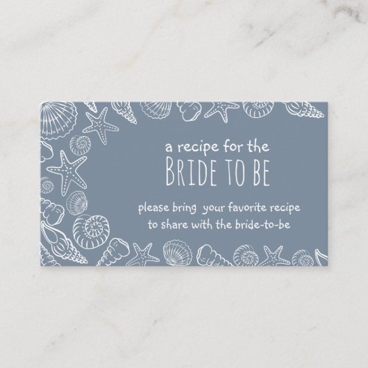 海岸でのブライズシャワー レシピをシェアしよう エンクロージャーカード (正面)