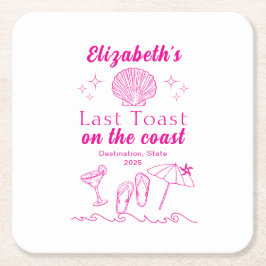 海岸でのラストパーティー　太陽と海の祝福 スクエアペーパーコースター