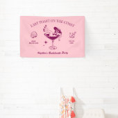 海岸での最後のバチェロレッテパーティーの乾杯 横断幕 (インサイチュ)